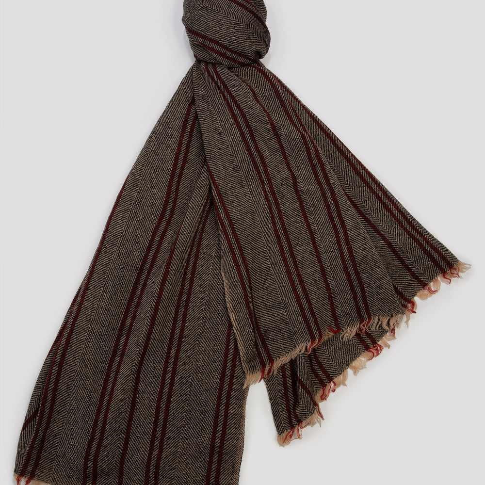 Leonardo scarf burgundy - Lovat & Green