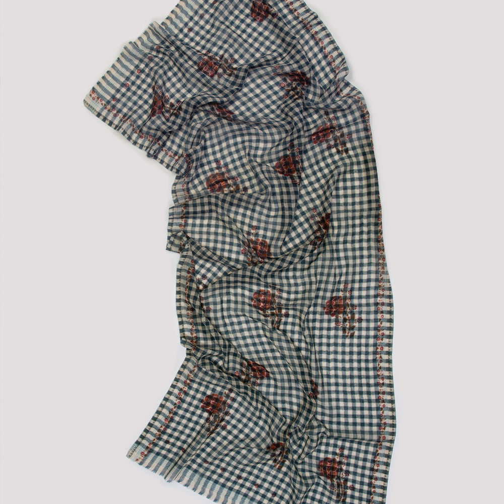 Check scarf navy693 - Moismont