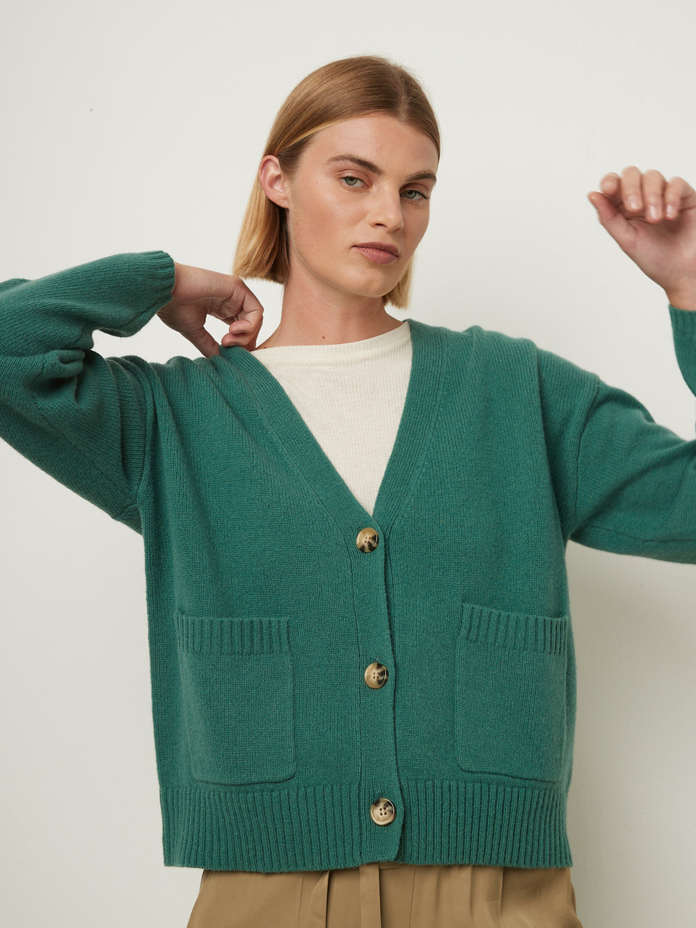 Wool Cardigan 24a Green